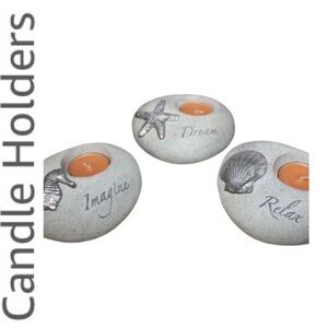 Imagine, Dream, Relax Spa Candle Holder Set
